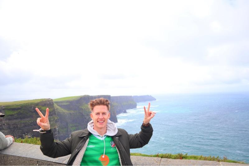 Cameron Hickey at the Cliffs of Moher